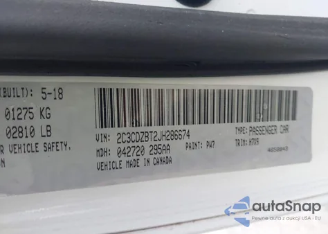 2018 Dodge Challenger R/T Shaker from USA, damaged, VIN 2C3CDZBT2JH286674